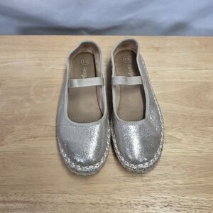 Cat & Jack Ballerina Flats Metallic Gold Toddler 13 Espadrille